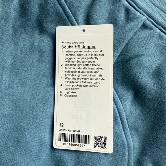 Lululemon Scuba High-Rise Jogger Full Length Utility Blue US12/XL - Picture 9 of 9